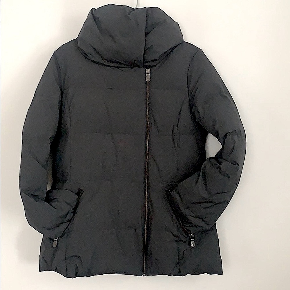 Banana Republic,charcoal asymmetrical cowl jacket